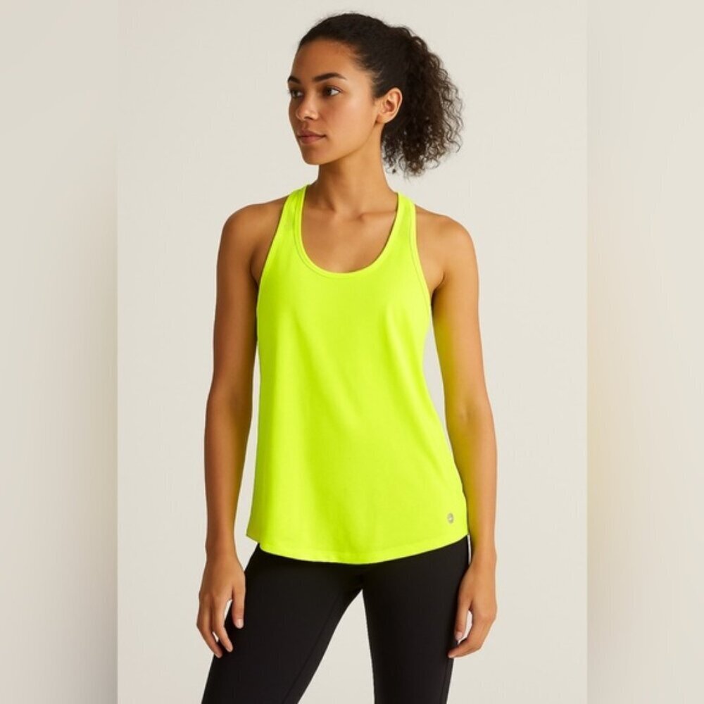 Fabletics Neon Yellow Racerback Tank Top XS